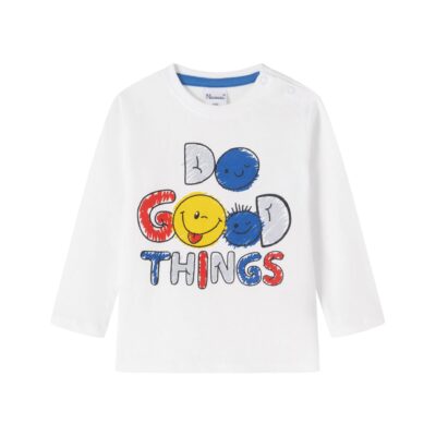 Camiseta de manga larga smile blanca