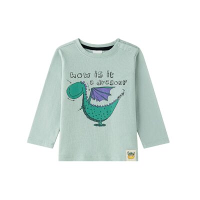 Camiseta de manga larga dragón verde