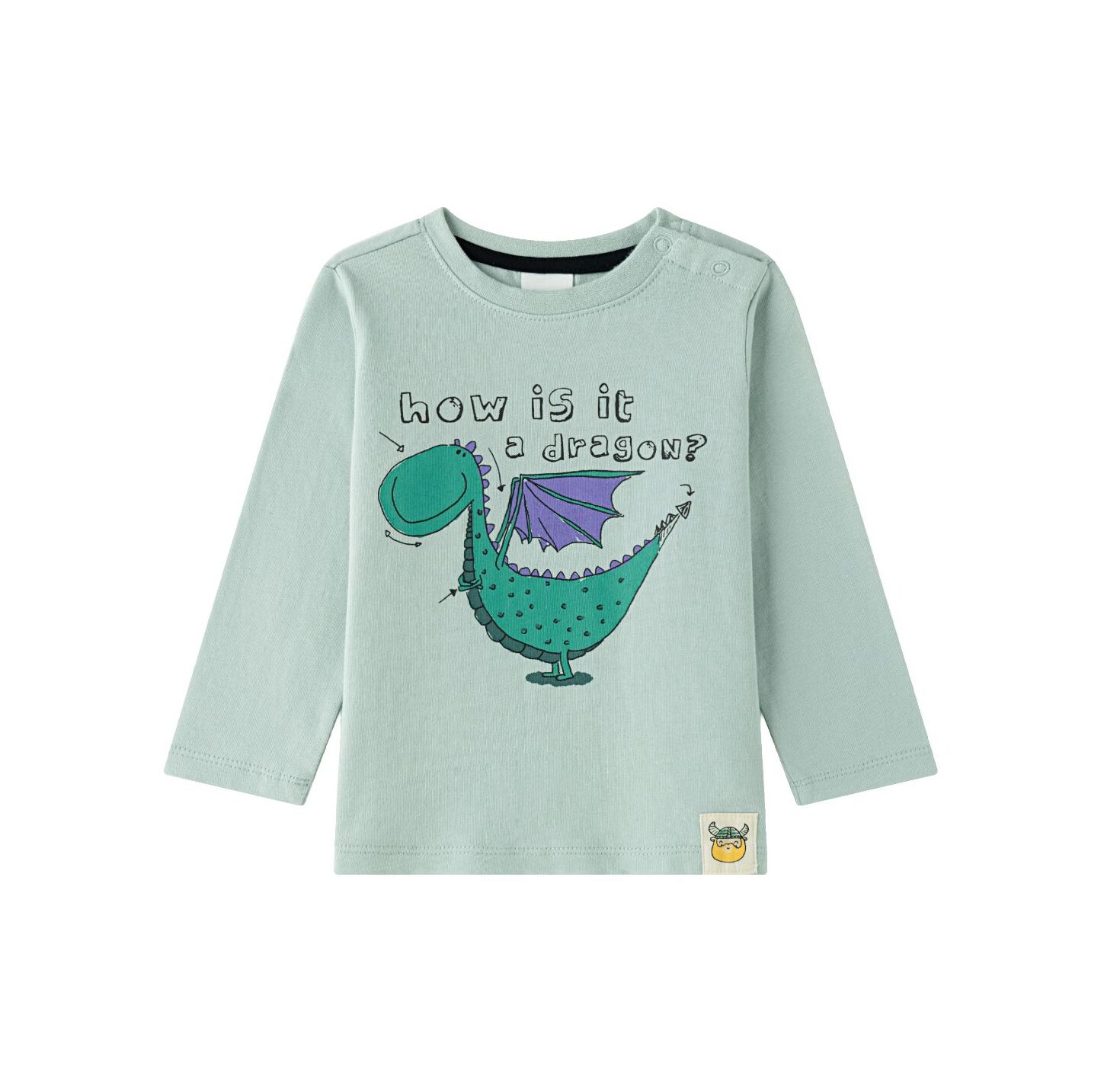 Camiseta de manga larga dragón verde