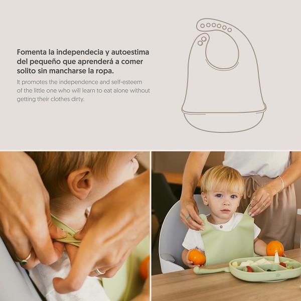 Babero silicona verde oliva - Imagen 5