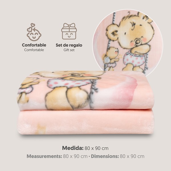 Manta saco Rachel osito rosa - Imagen 2