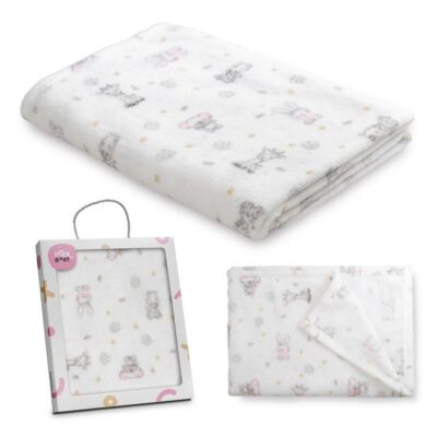 Manta estampada koala rosa