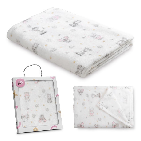 Manta estampada koala rosa
