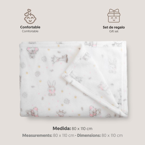 Manta estampada koala rosa - Imagen 2