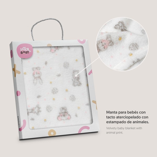 Manta estampada koala rosa - Imagen 3