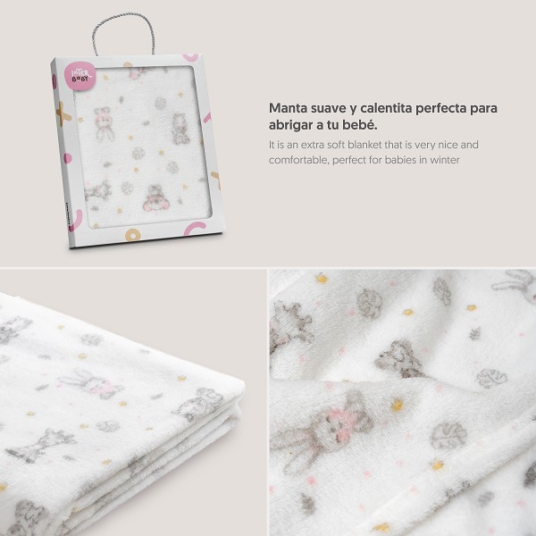 Manta estampada koala rosa - Imagen 4