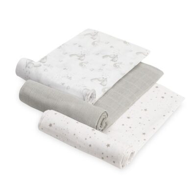 Gasas 80x80 pack de 3 conejitos gris