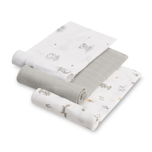 Gasas 80x80 pack de 3 bosque gris