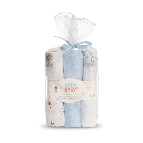 Gasas 80x80 pack de 3 bosque azul - Imagen 2