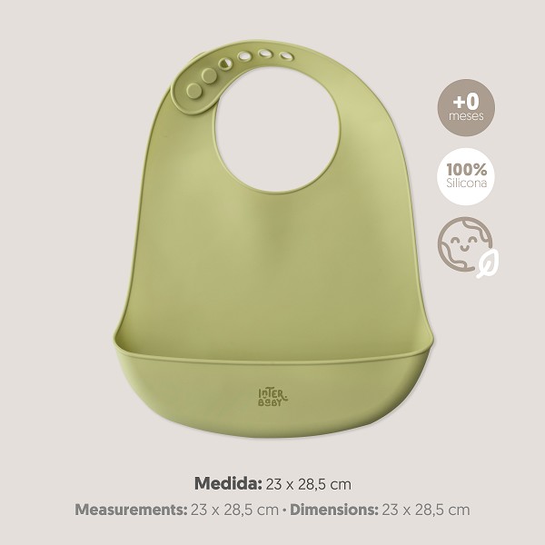 Babero silicona verde oliva - Imagen 2