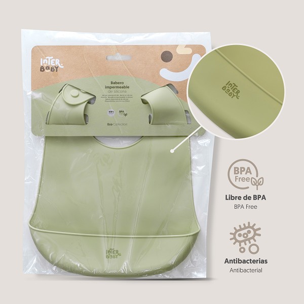 Babero silicona verde oliva - Imagen 3