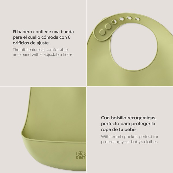 Babero silicona verde oliva - Imagen 4
