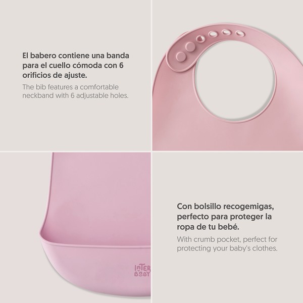 Babero silicona rosa maquillaje - Imagen 2