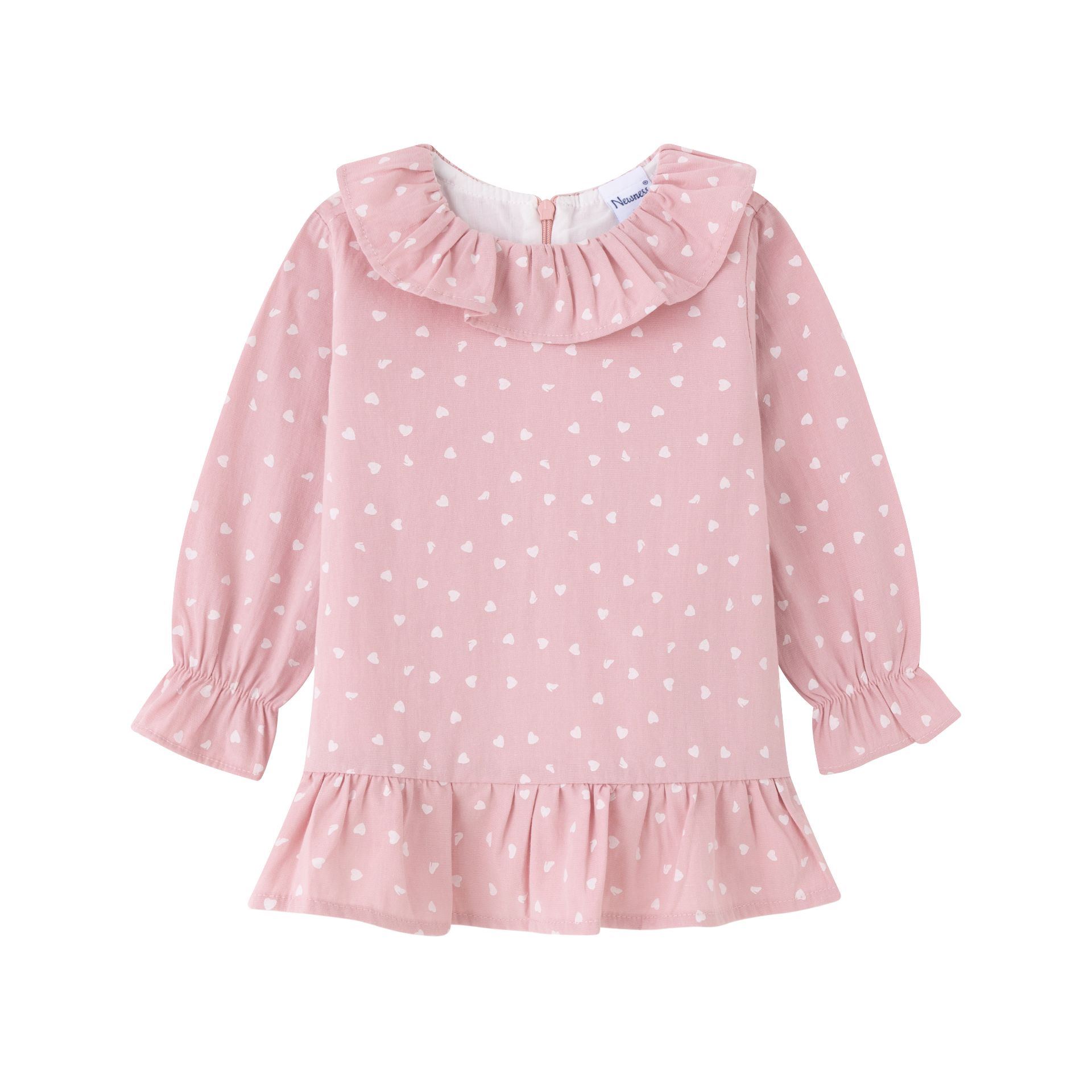 Vestido manga larga rosa