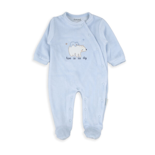 Pelele de terciopelo celeste Babybol
