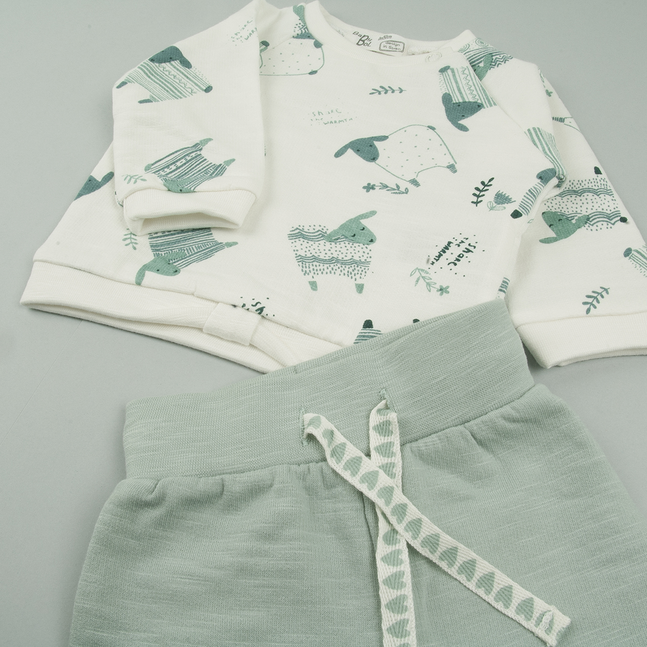 Conjunto 2 piezas crudo ovejitas Babybol - Imagen 2