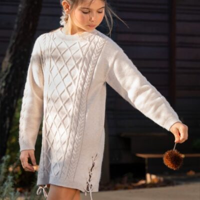 Vestido de punto beig