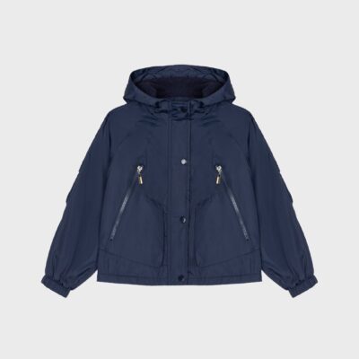 Parka impermeable azul marino