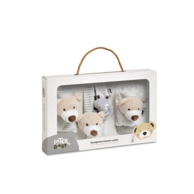 Set sonajeros para pies y muñecas osito gris