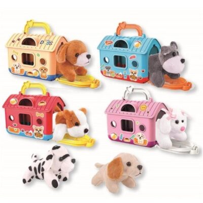 Peluche perro en transportín