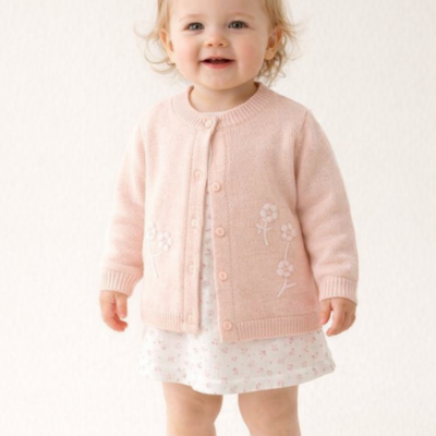 Chaqueta de punto rosa nude