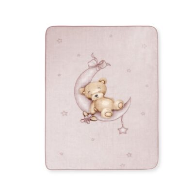 manta-rachel-estampada-oso-luna-estrellas-rosa - Da-Da Kids