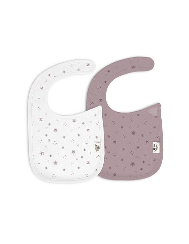 pack-2-baberos-velcro-20x30-cms-mod-duendes-del-polvo-rosa-maquillaje - Da-Da Kids