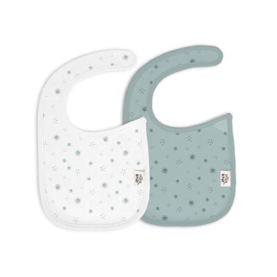 Pack 2 baberos de bambú impermeables verde