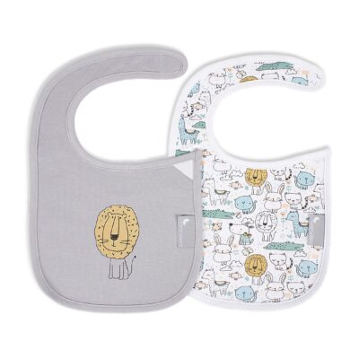 Pack 2 baberos impermeables gris