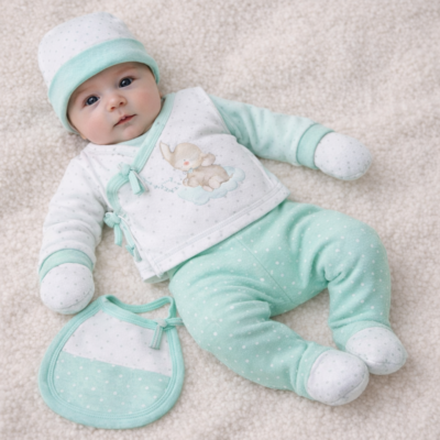 Set regalo 5 piezas elefantito verde