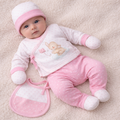 Set regalo 5 piezas elefantito rosa