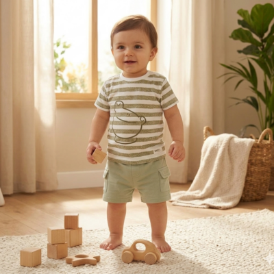 Conjunto 2 piezas rana verde