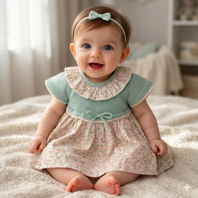 Vestido de punto con estampado de flores