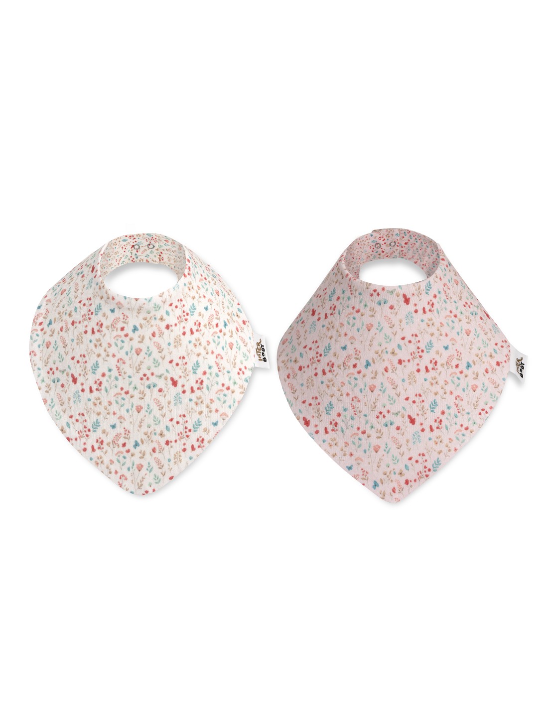 pack2-babero-bandana-modelo-flores-petalos-bco-rosa - Da-Da Kids