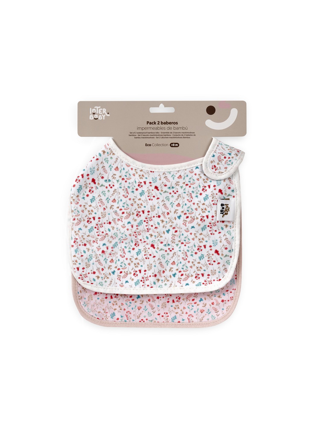pack2-babero-velcro-modelo-flores-petalos-bco-rosa 1 - Da-Da Kids