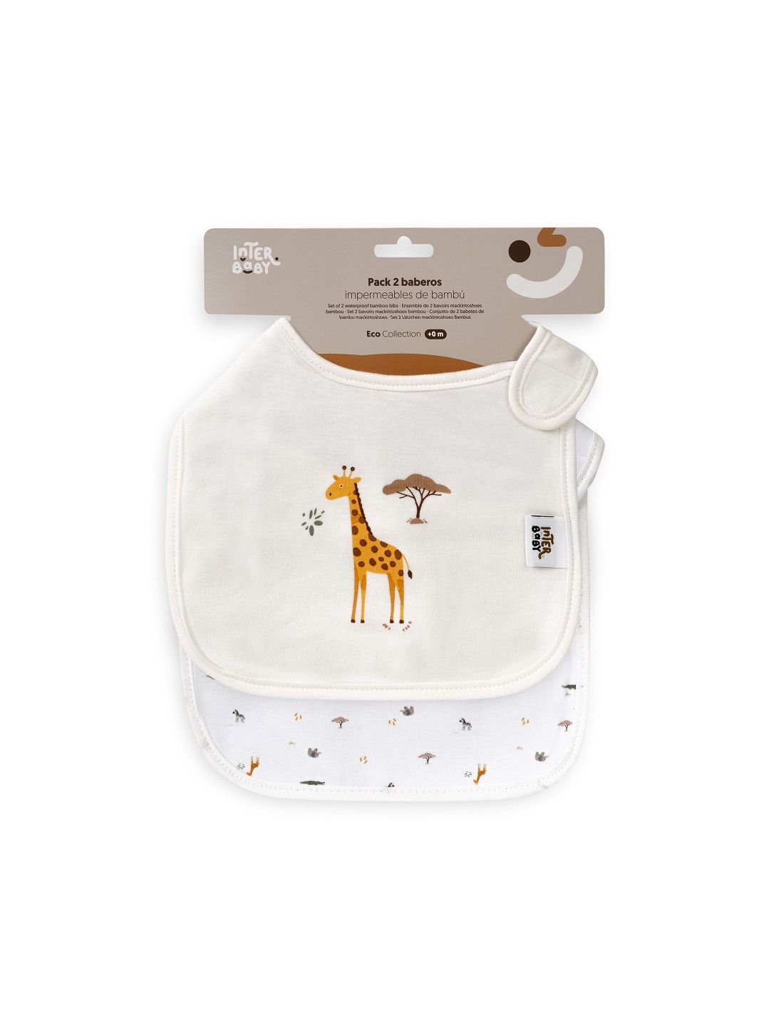 pack2-babero-velcro-modelo-savanna-bco-beig 1 - Da-Da Kids