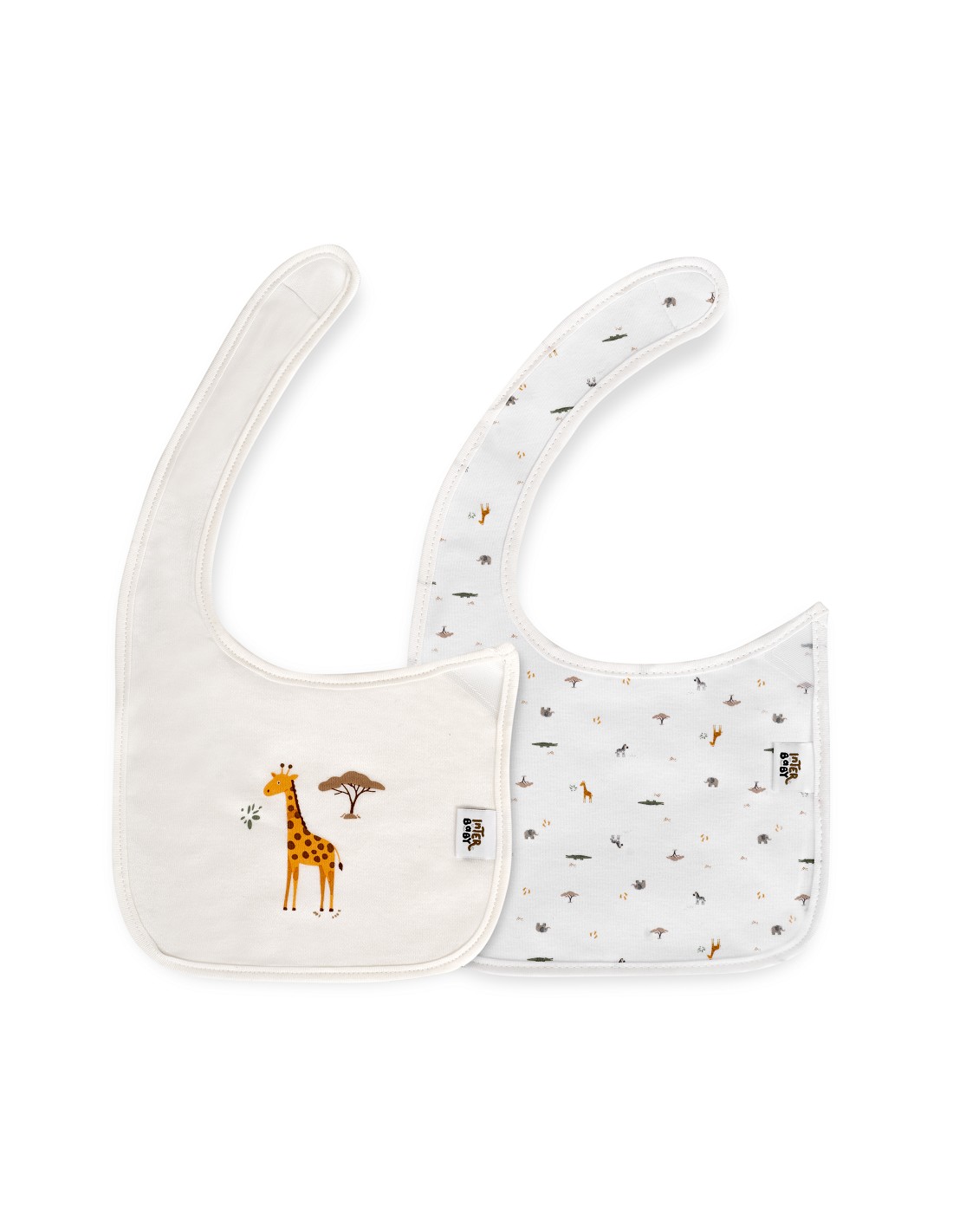 pack2-babero-velcro-modelo-savanna-bco-beig - Da-Da Kids