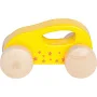 shopping 1 - Da-Da Kids Yellow pull-along toy car with a white handle and wooden wheels, designed for toddlers.
