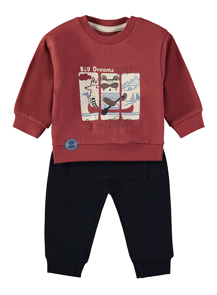 262010_000030_1 - Da-Da Kids Red toddler sweatshirt with a three-panel graphic and navy pants set